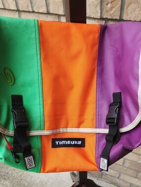 Timbuk2 Colorblock Messenger Bag - Green, Orange, Purple 16x19